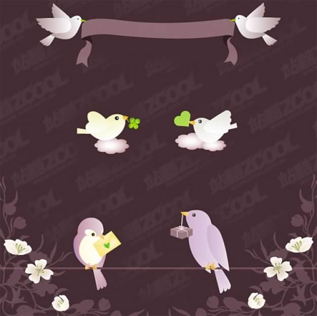 Messenger birds material with chocolate color background