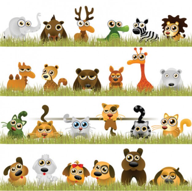 interesting animals cartoon vector like elephant deer fox giraffe etc