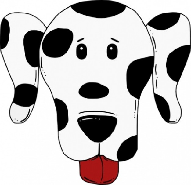 Spotty Dog opening tongue clip art