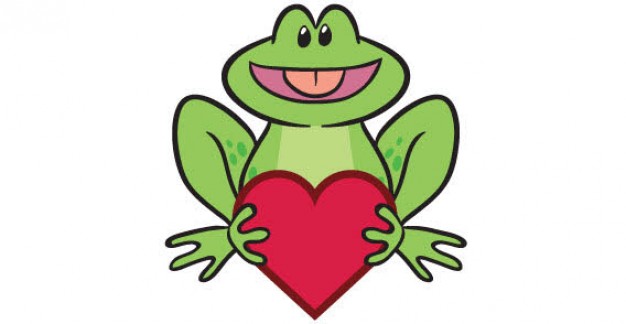 Frog with red heart
