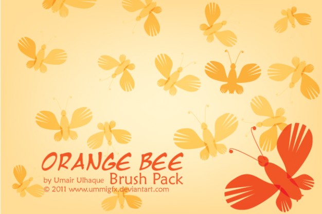 Orange Bee Brush pattern