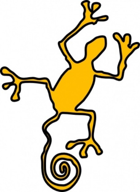 yellow Lizard doodle clip art