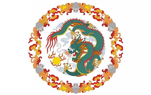 Chinese Dragon with dragon ball cycle