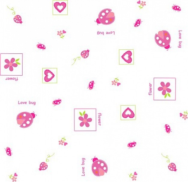 ladybug catarinas flower heart in pink color