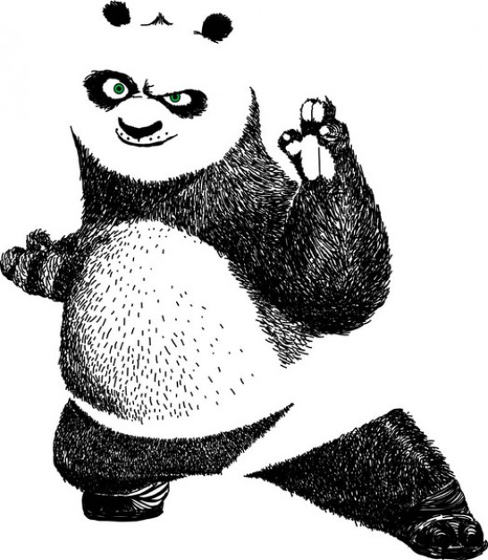 black and white kungfu panda
