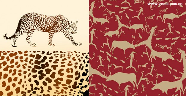 Leopard meat and shell vector background material