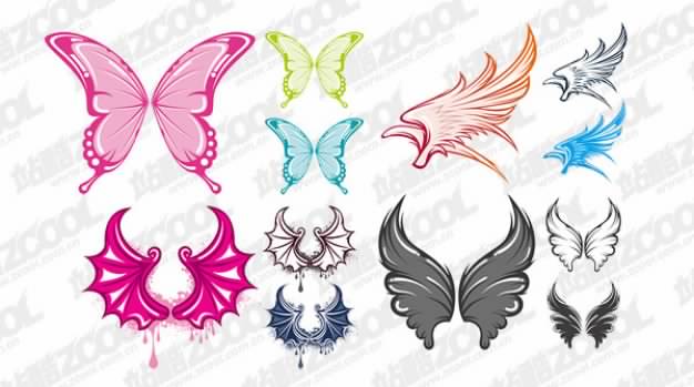 4 lovely wings like butterfly and hawk material
