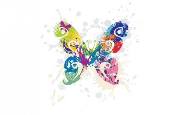 Abstract Butterfly Graphic with white background