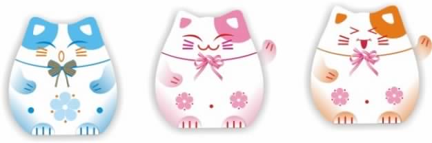 Cute Colorful Japanese Lucky Cat with spots