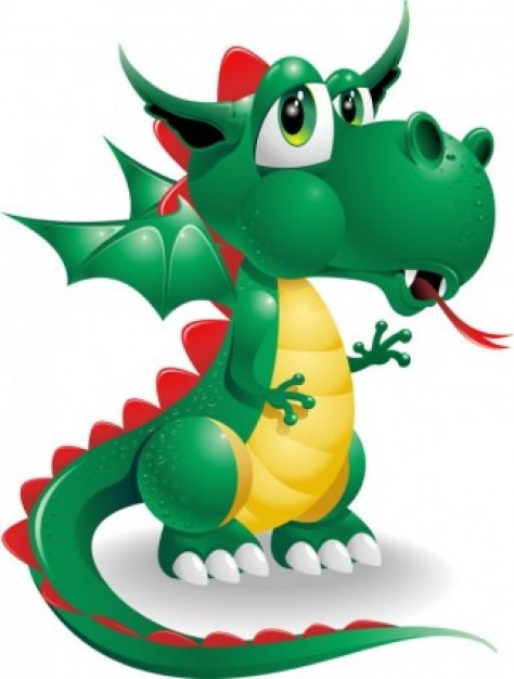 lovable cartoon dragon baby with wing