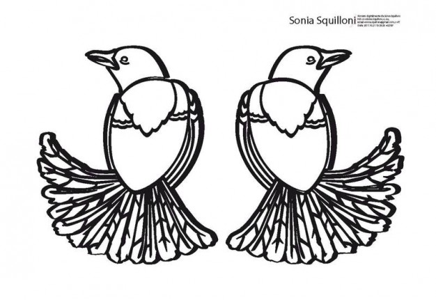 Merli - Two Birds clip art with symmetrical arrange
