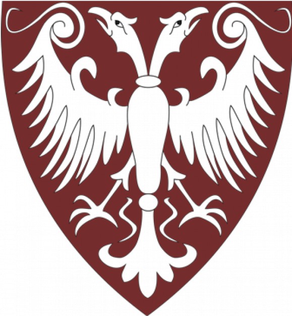Middle Age Serbia Coat of Arms Vector including eagle of couple head