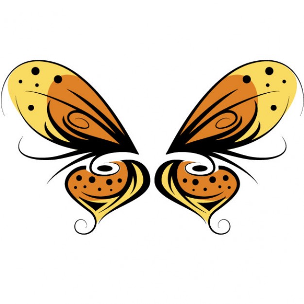 Minimalist design illusion of a butterfly with bright colors and optical