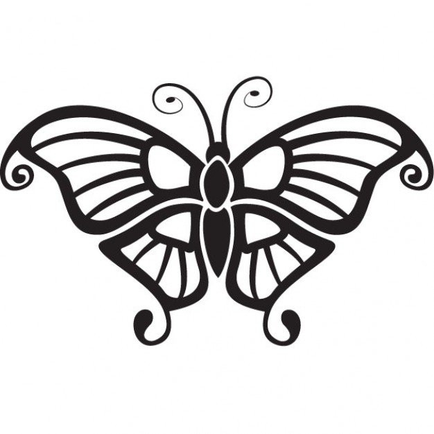 minimalist design of a butterfly top view without colors