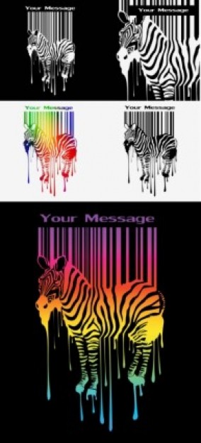 misc zebra and barcode free vector in color and white and black