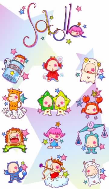 cute 12 constellations child ai Icons