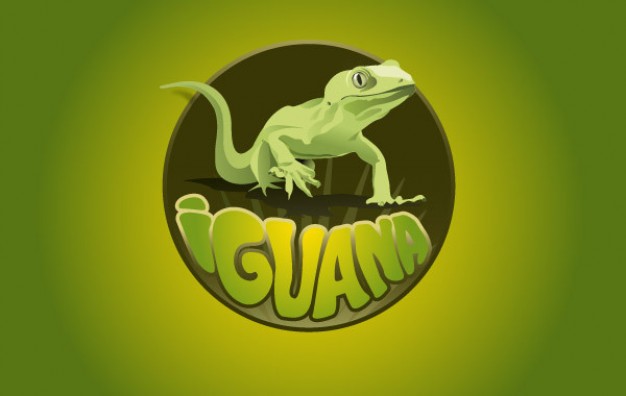 iguana logo with gree sunshine background