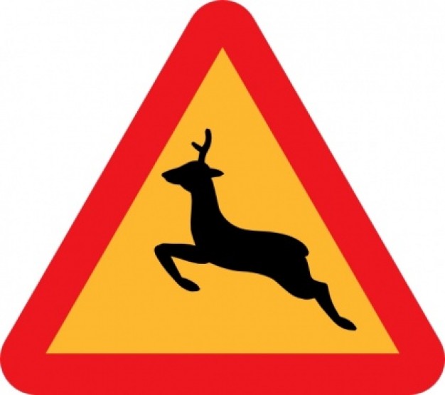 Warning Deer Road Sign clip art