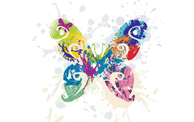 Abstract Butterfly Vector Graphic with white background