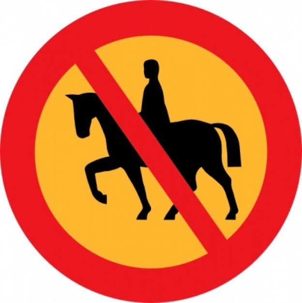 No Horse Riding Sign Forbidden logo clip art