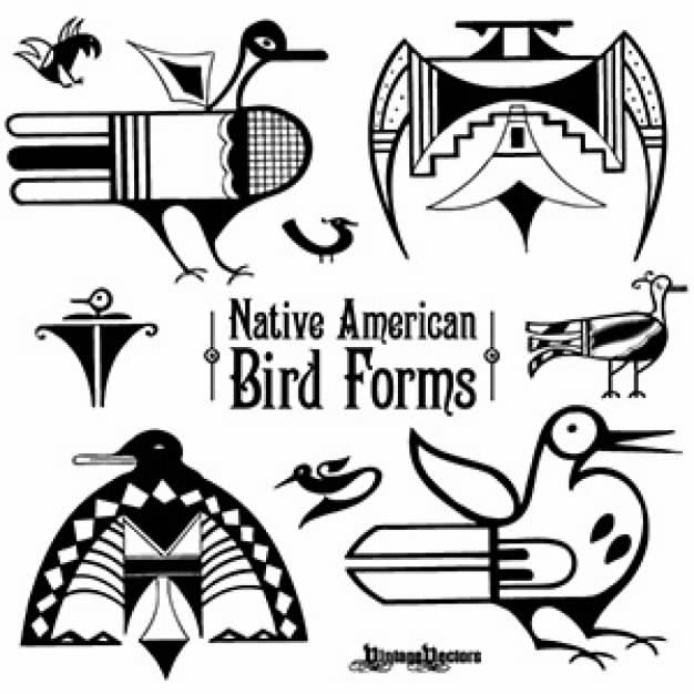 Abstract Iconic of Native American Bird Forms