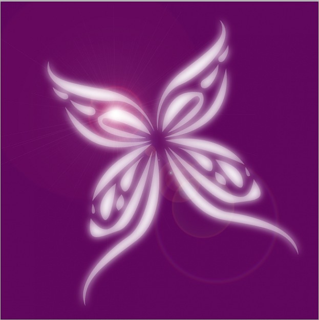 Butterfly in white with purple background