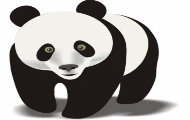 Panda walking clipart in front view