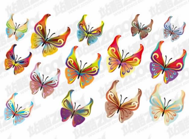 pattern with 14 Butterfly Vector material