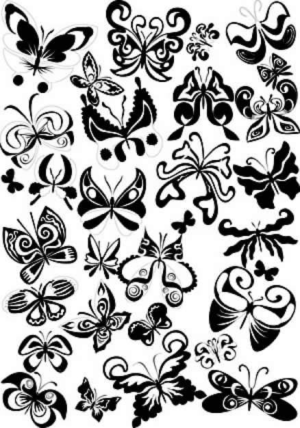 pattern with Butterfly element clip art material