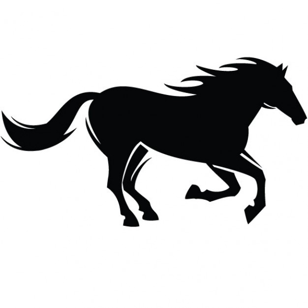 Black flying horse silhoutte image