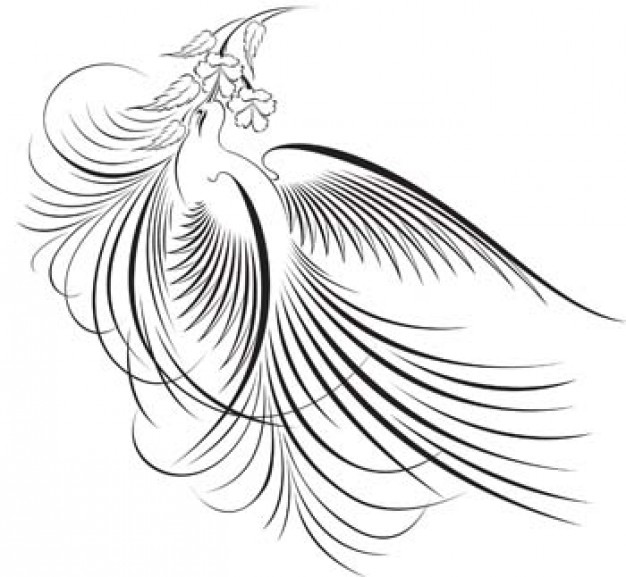Phoenix clip art patterns with white background