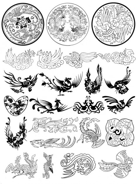 Phoenix totem pattern vector case