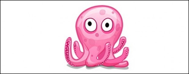pink octopus with white background