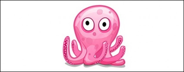 pink octopus with white background