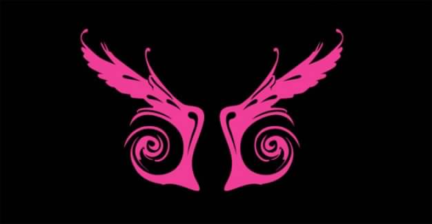 pink Wings Vector over dark background