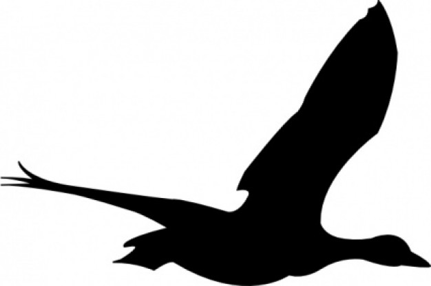 black Flying Bird silhouette clip art
