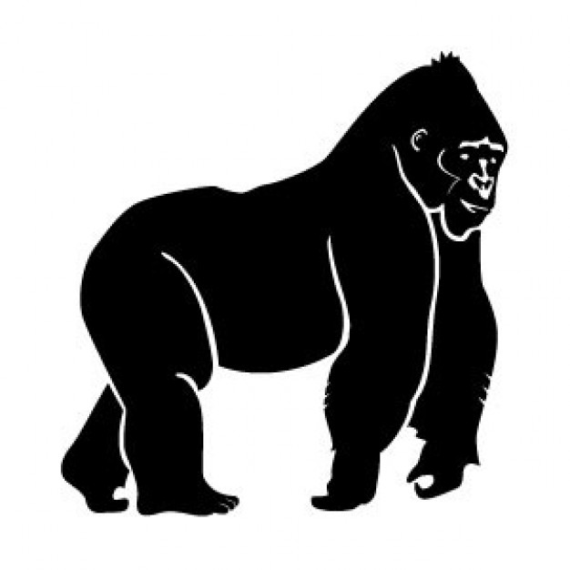 powerful Gorilla side view Vector Image