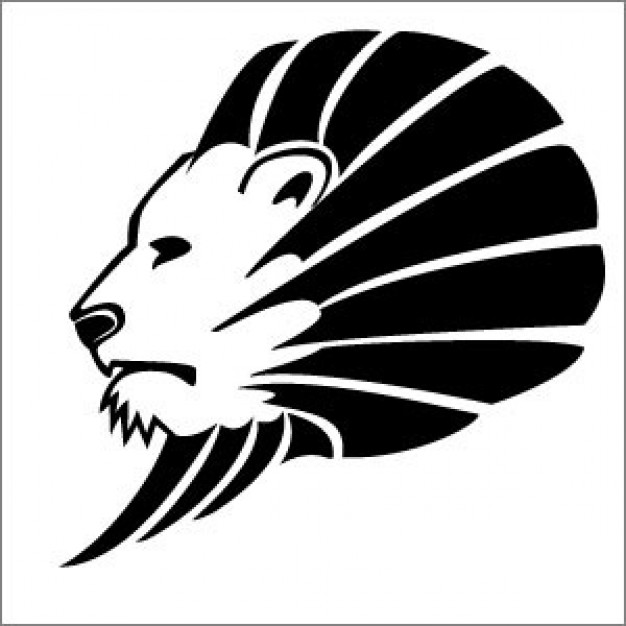 powerful Lion head Vector Illustration in side view