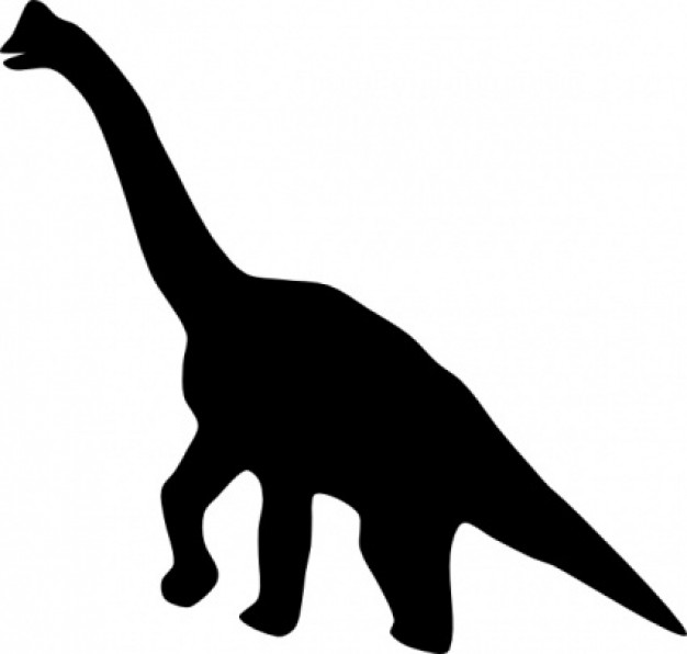 black Dinosaur without detail clip art