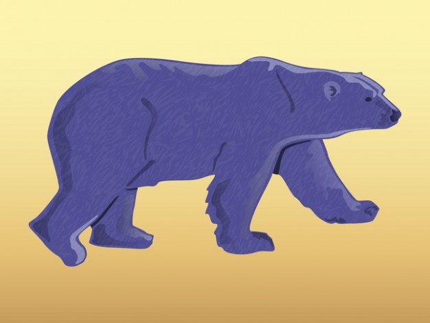 Purple bear walking in side view animal sticker