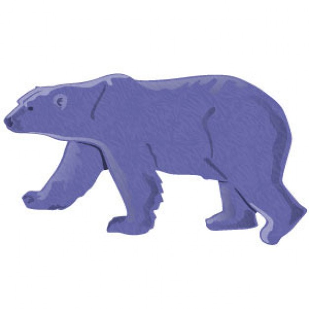 purple Polar Bear walking side view Vector