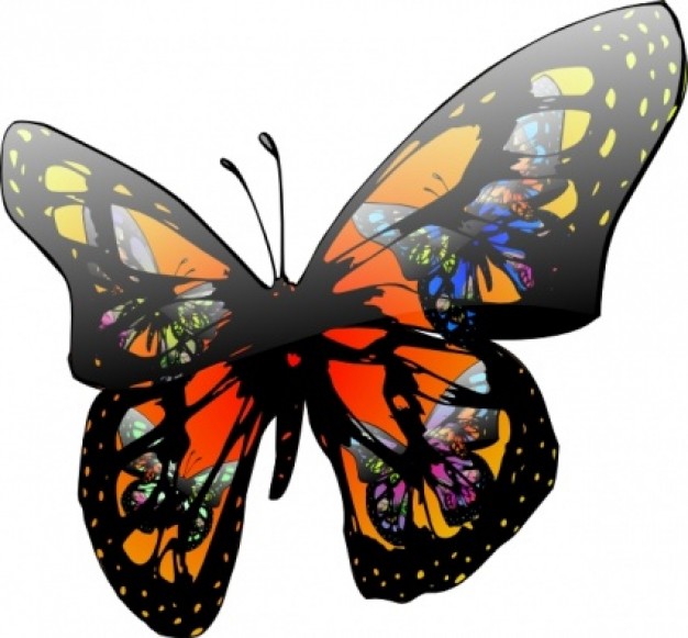 beautiful colorful Butterfly With Lighting Effect clip art