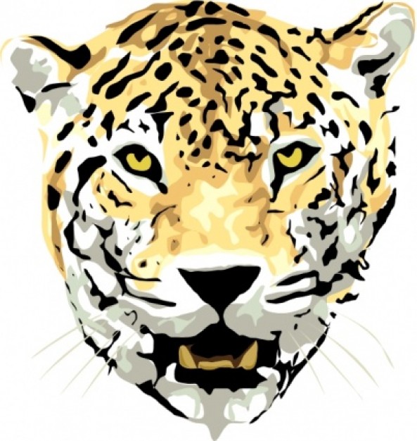 Jaguar head clip art in front view