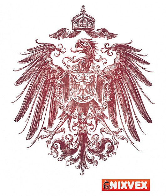 red Heraldic Free Vector with eagle and crown