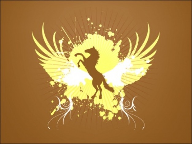 Abstract Horse on like eagle background