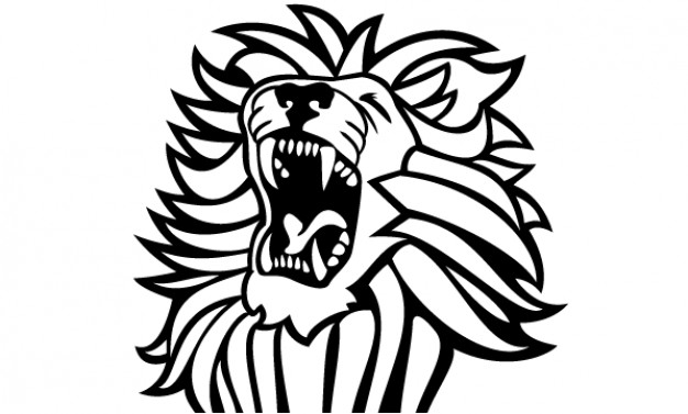 Roaring Lion front view clipart Vector