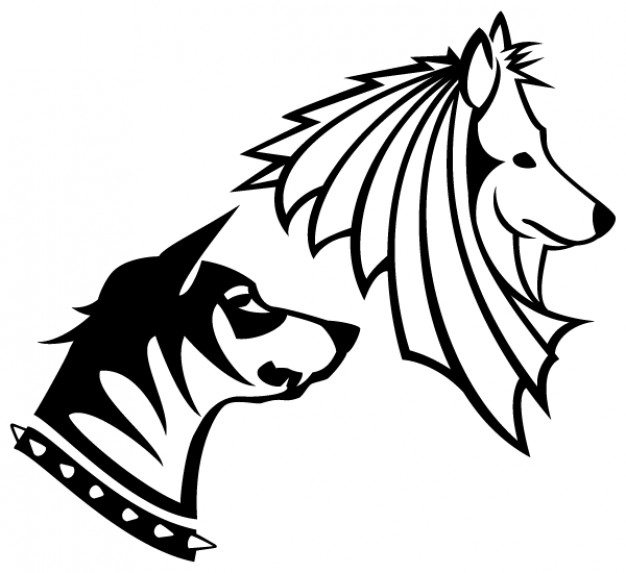 dog and lion head graphics