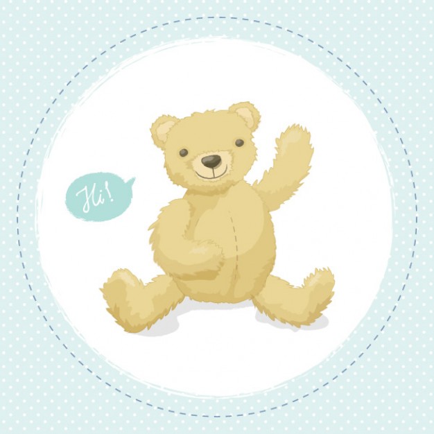 Teddy bear saying hello
