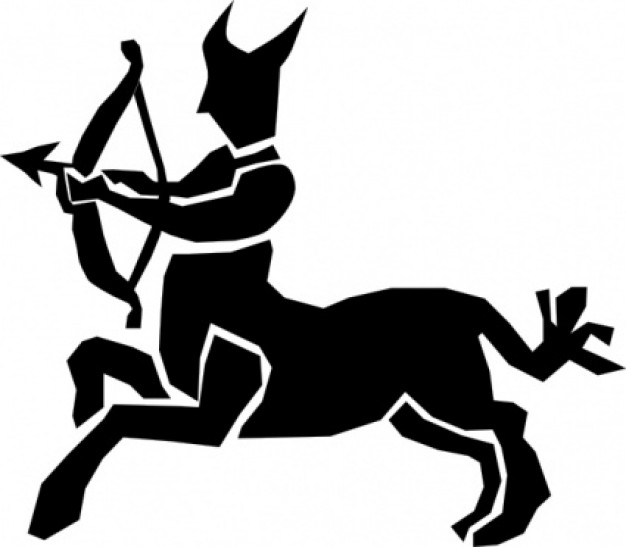 sagittarius silhouette with White background