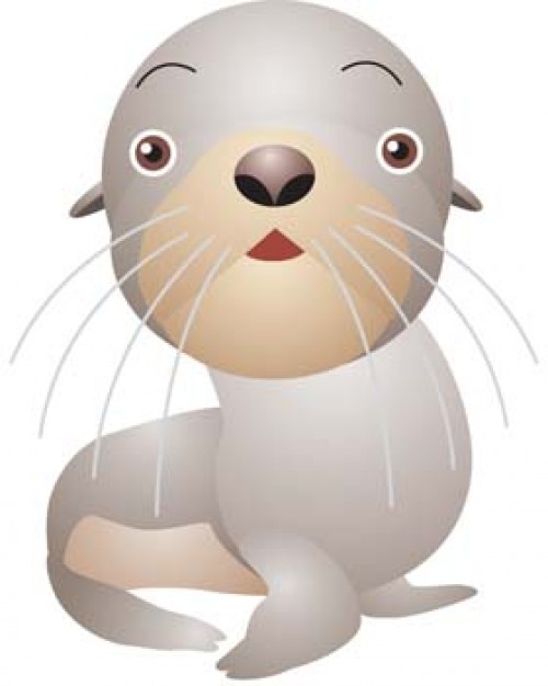 seals looking at you clip art with White background